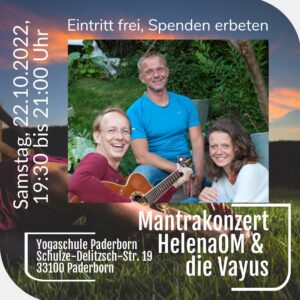 "Mantrakonzert" mit HelenaOM und den Vayus (Sa., 22.10.2022, 19:30-21:00 Uhr) @ Yogaschule Paderborn