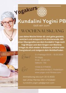 "Kundalini Yoga-Kurs" mit Ulrike (5x Freitags ab 5.1.24, 14 tägig, 19:30-21:00 Uhr) @ YOGA & FITNESS Paderborn