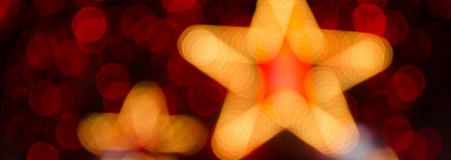 orange star bokeh light